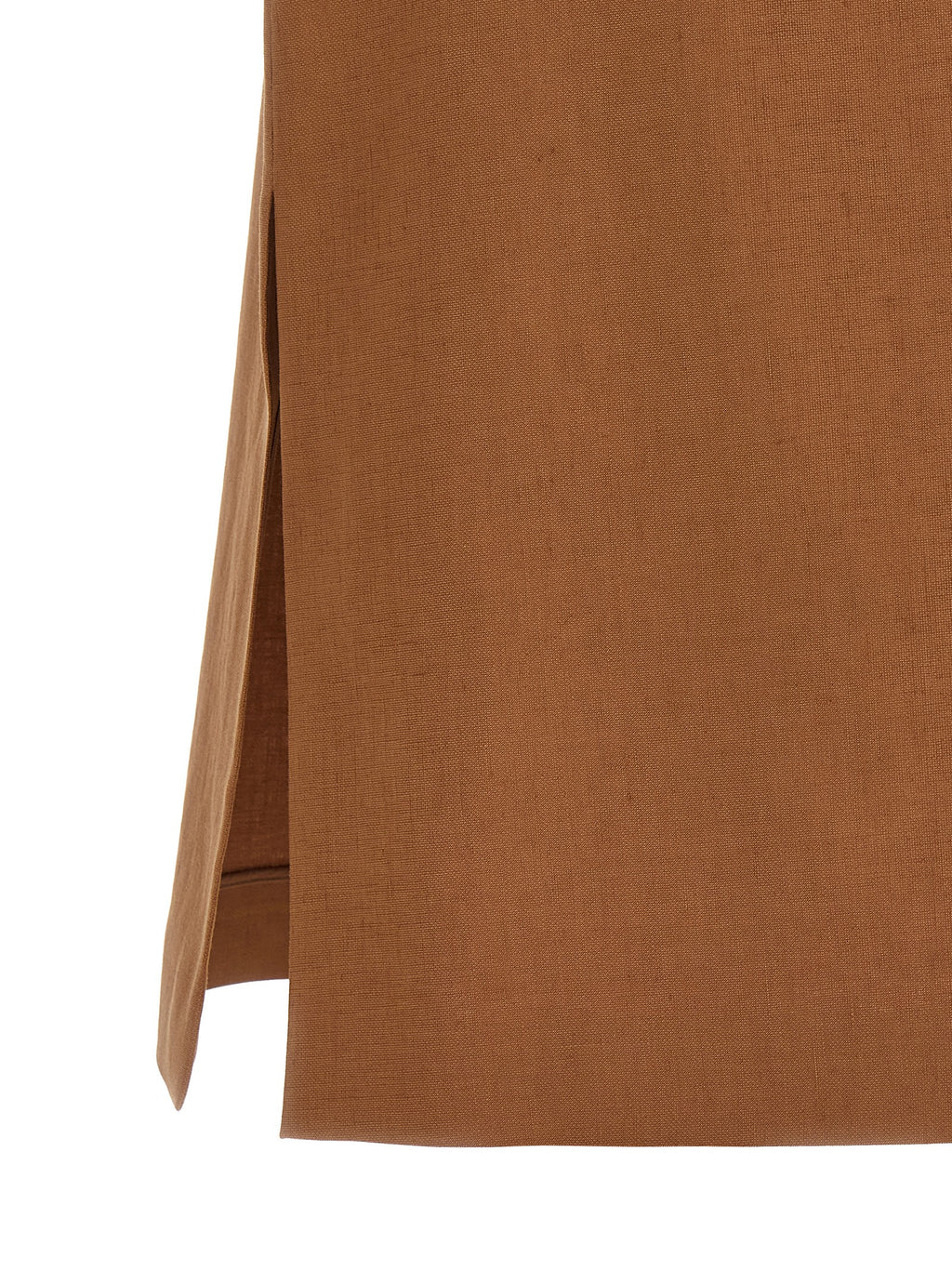 Brown Linen Midi Skirt