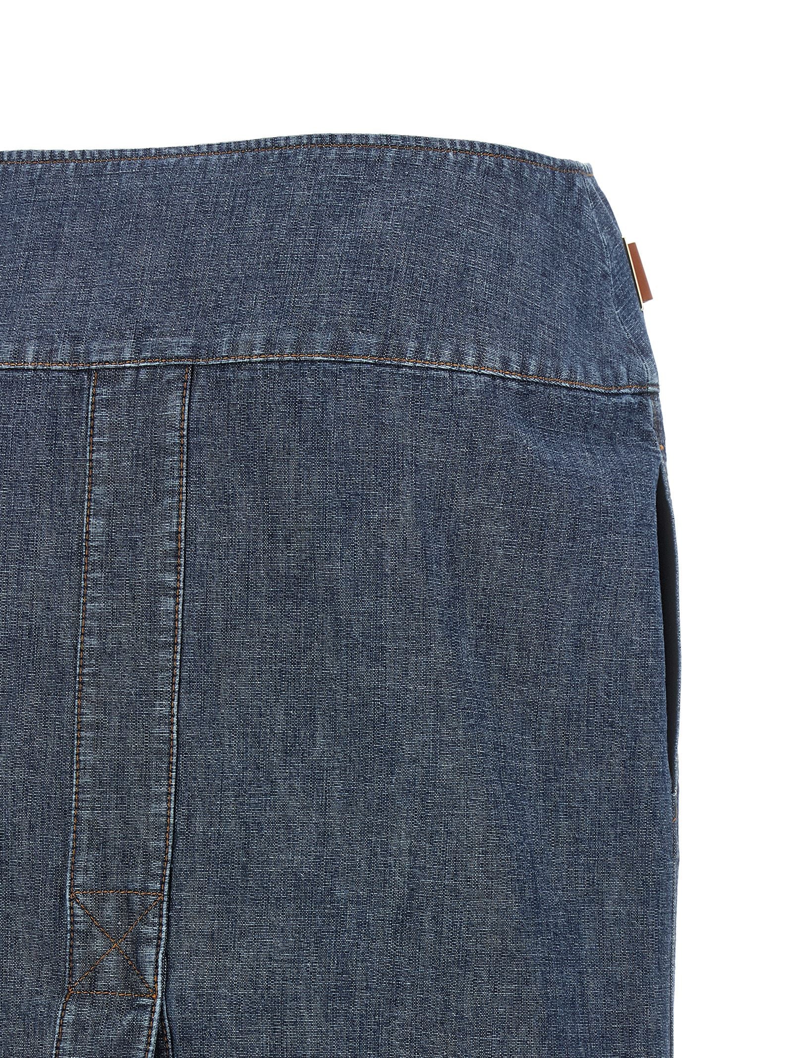 Blue Cotton Midi Skirt