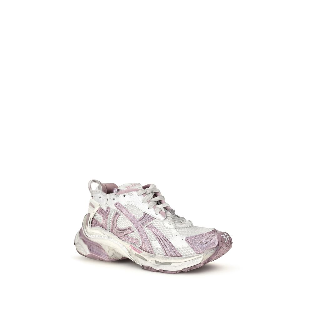 Purple Polyester Athletic Sneakers