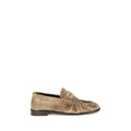 Beige Calf Leather Bos Taurus Slip-On Loafers