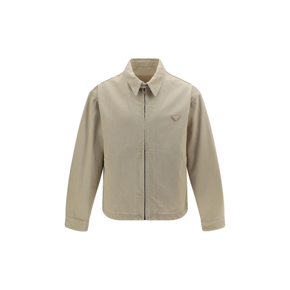 Beige Cotton Denim Jacket