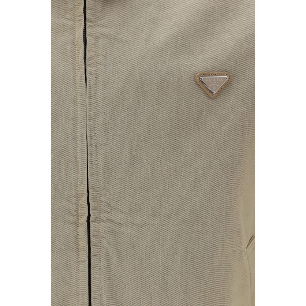 Beige Cotton Denim Jacket