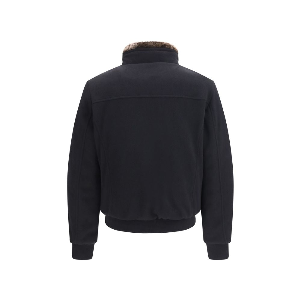 Black Cashmere Bomber