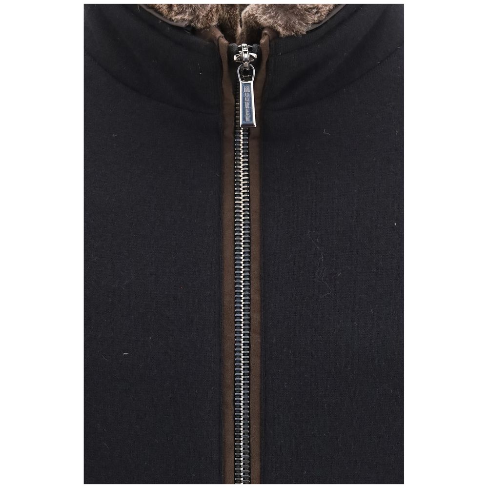 Black Cashmere Bomber