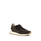 Brown Suede Leather Low Top Sneakers