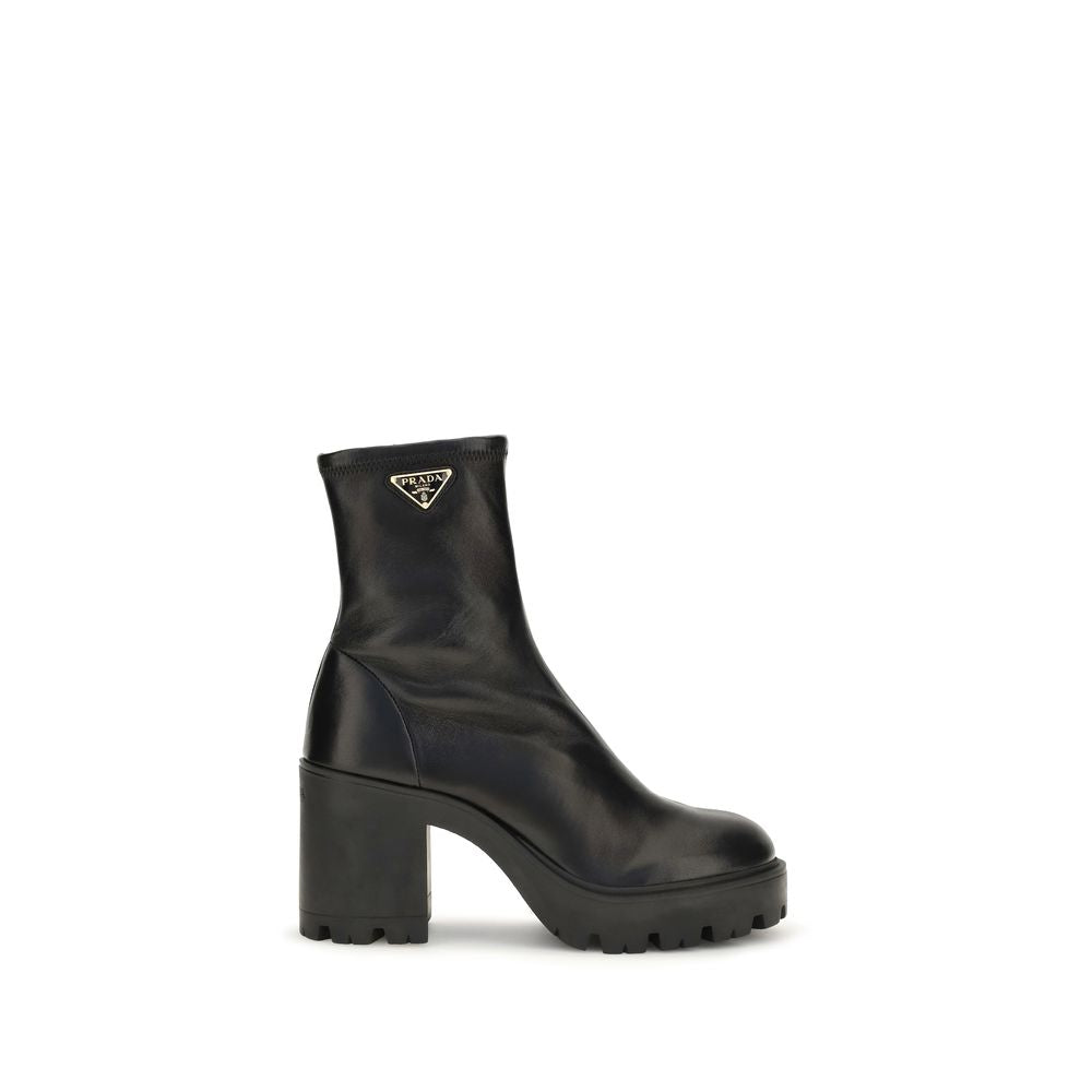 Black Calf Leather Bos Taurus Ankle Boots