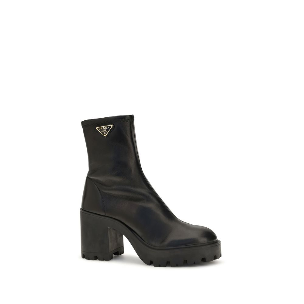 Black Calf Leather Bos Taurus Ankle Boots