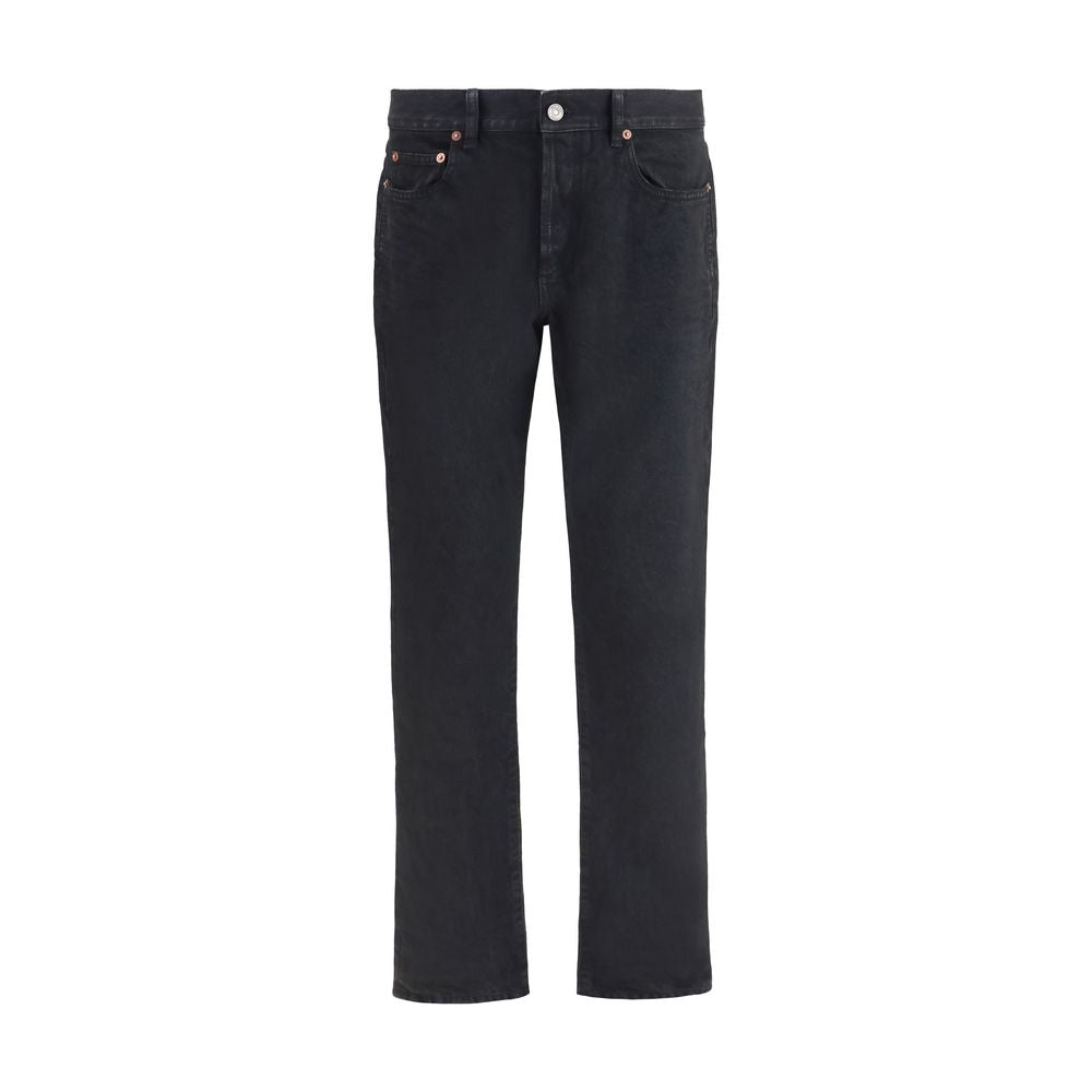 Black Cotton Slim Fit Jeans
