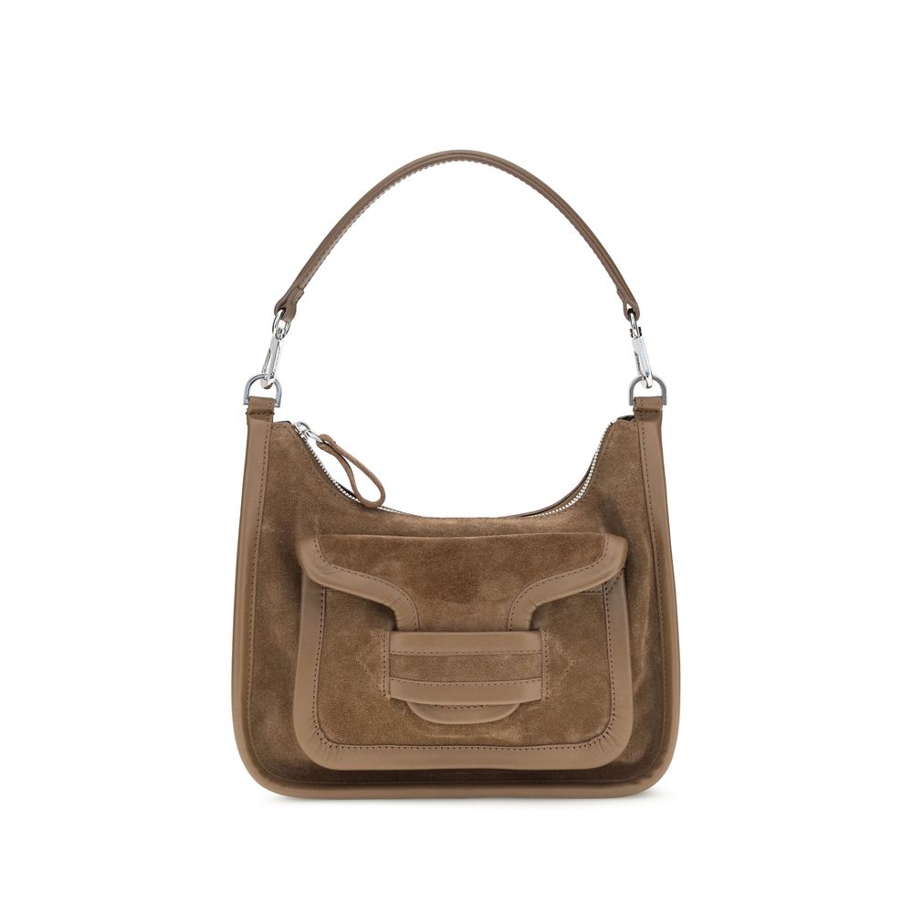 Beige Calf Leather Bos Taurus Shoulder Bag