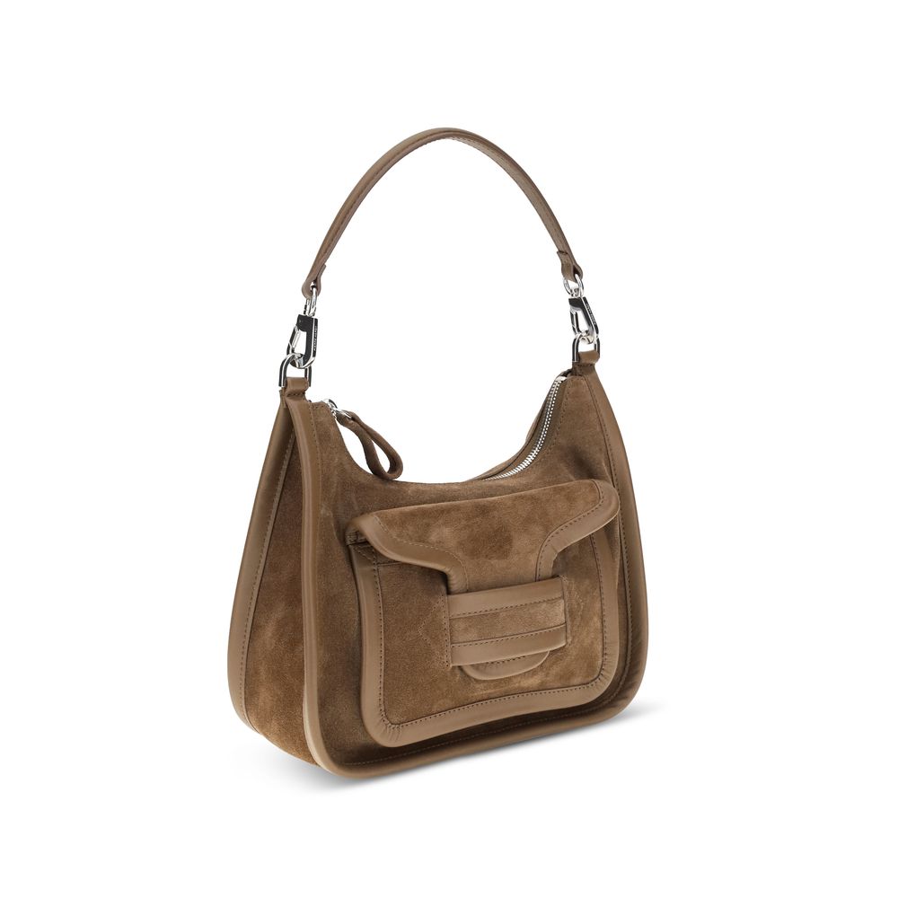 Beige Calf Leather Bos Taurus Shoulder Bag