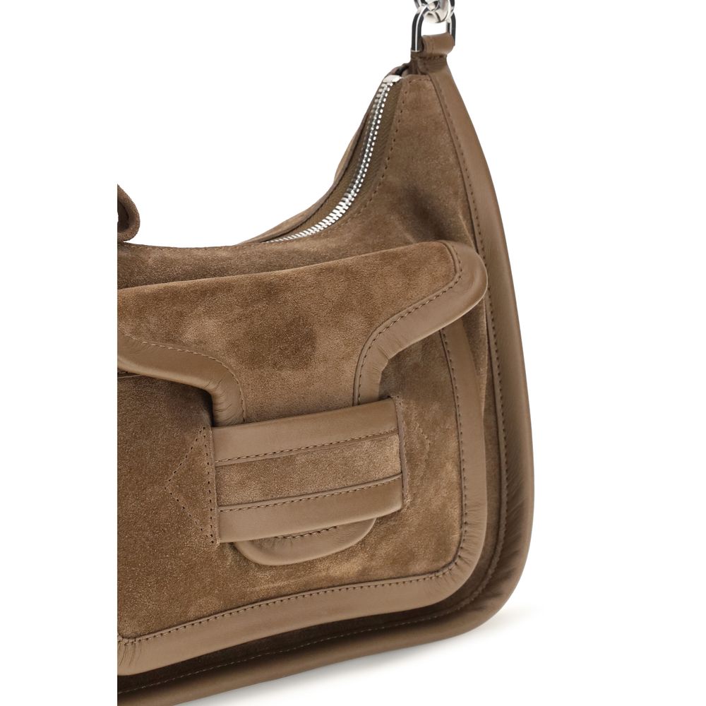Beige Calf Leather Bos Taurus Shoulder Bag