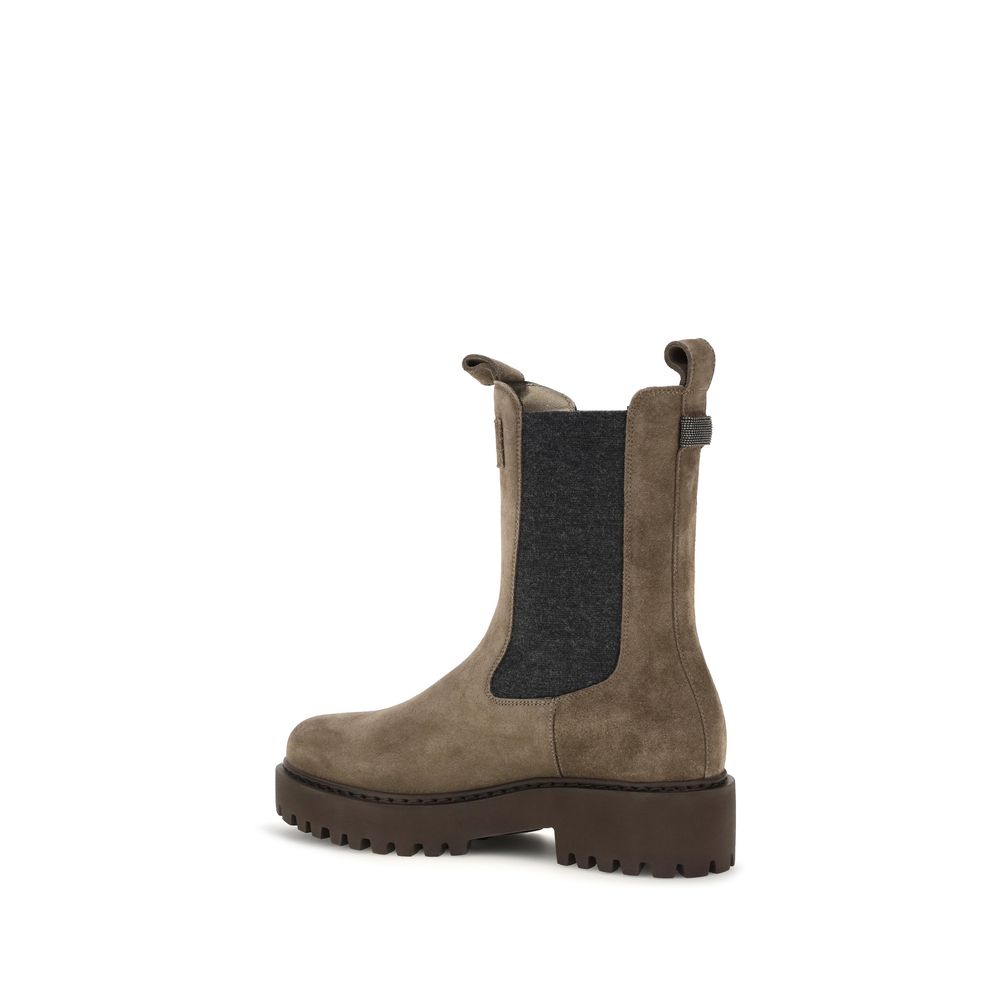 Brown Calf Leather Bos Taurus Ankle Boots