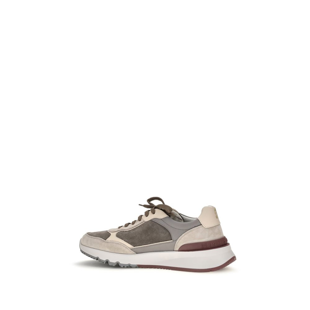 Gray Calf Leather Bos Taurus Athletic Sneakers