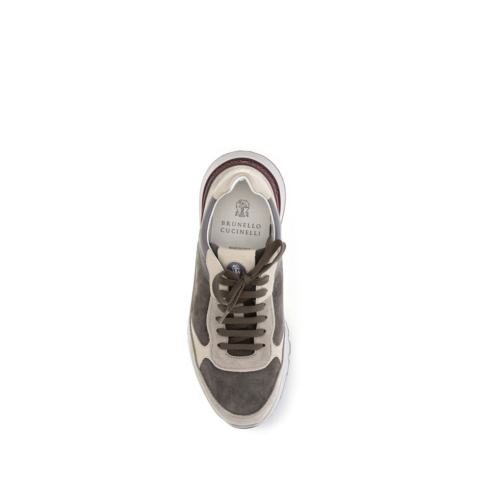 Gray Calf Leather Bos Taurus Athletic Sneakers