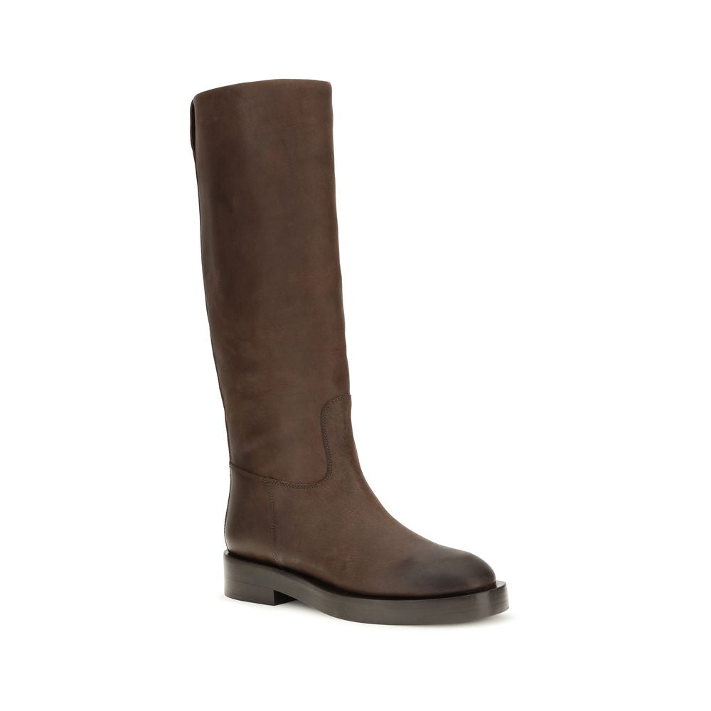 Brown Calf Leather Bos Taurus Ankle Boots