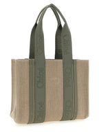 Bicolor Linen Tote Bag
