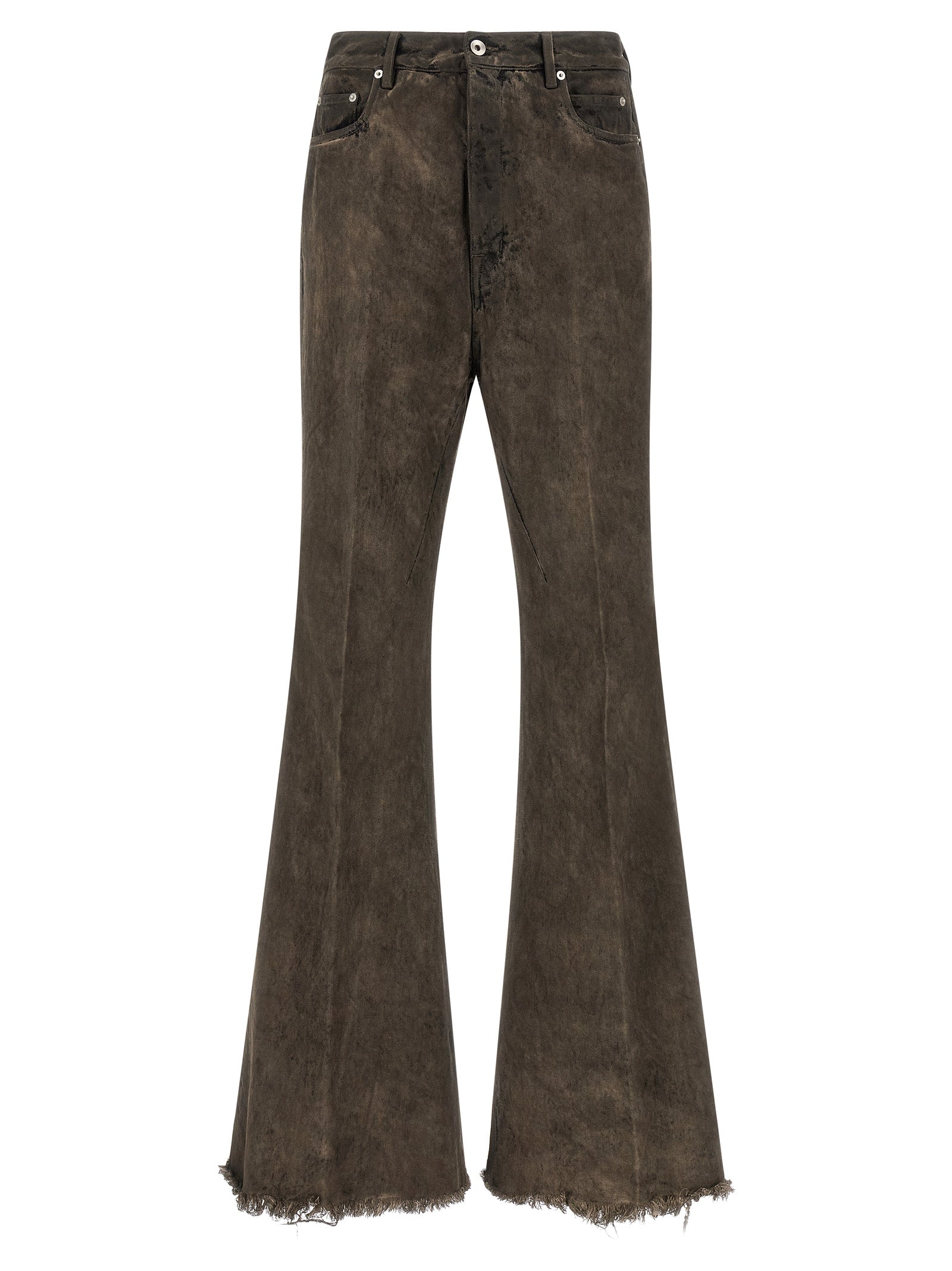 Gray Cotton Bootcut Jeans