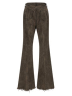 Gray Cotton Bootcut Jeans