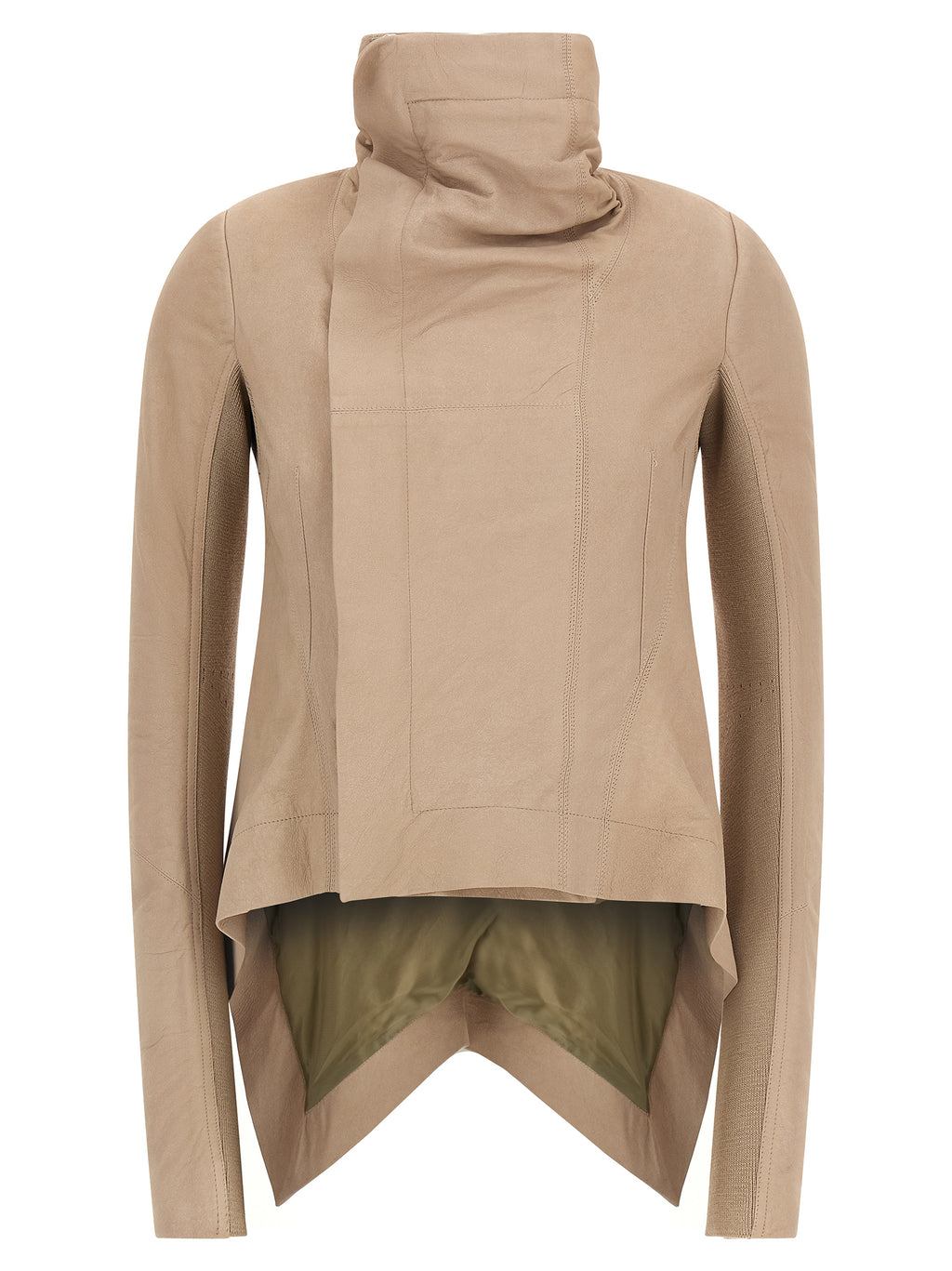 Beige Lamb Leather Leather Jacket