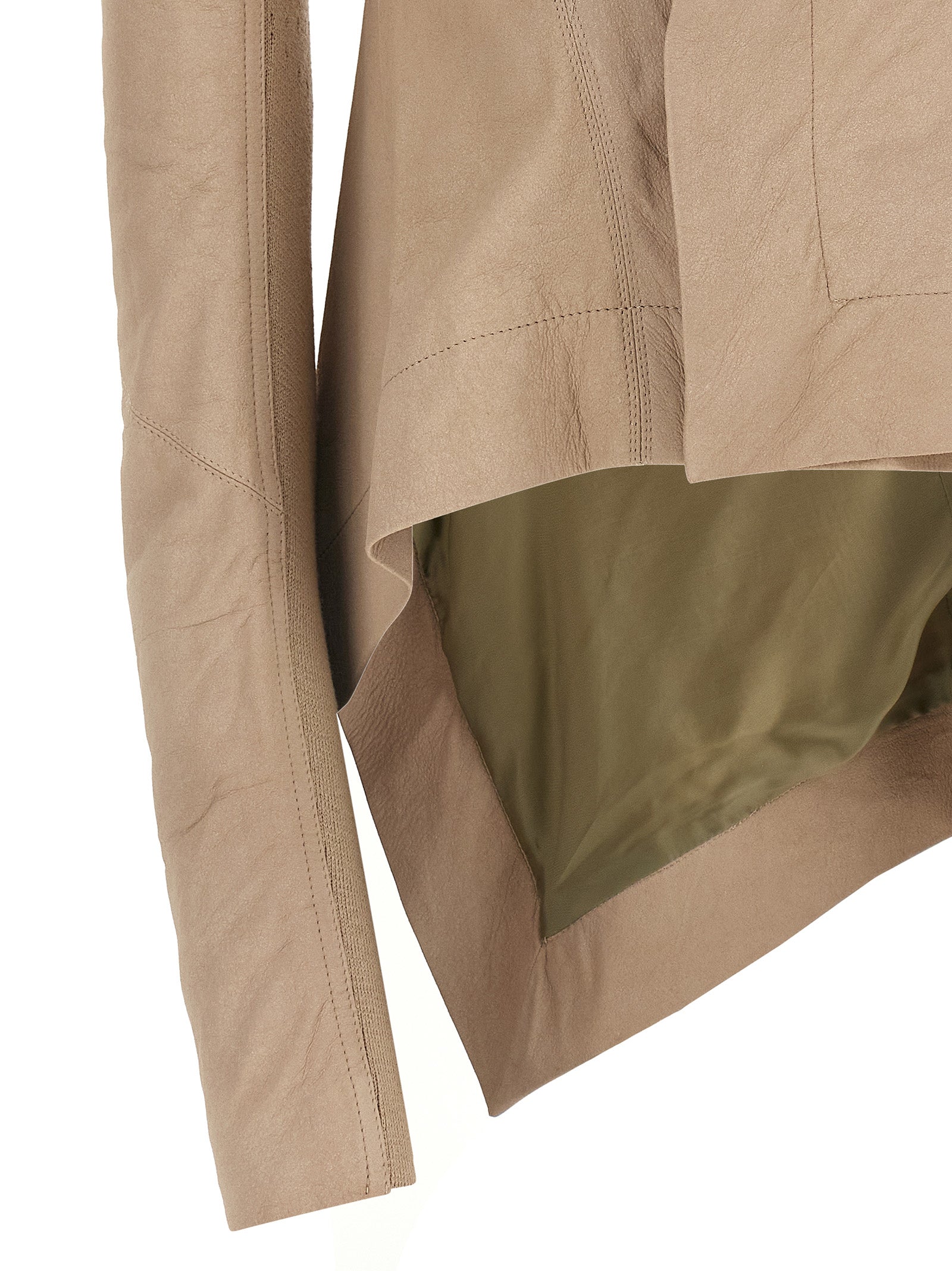 Beige Lamb Leather Leather Jacket