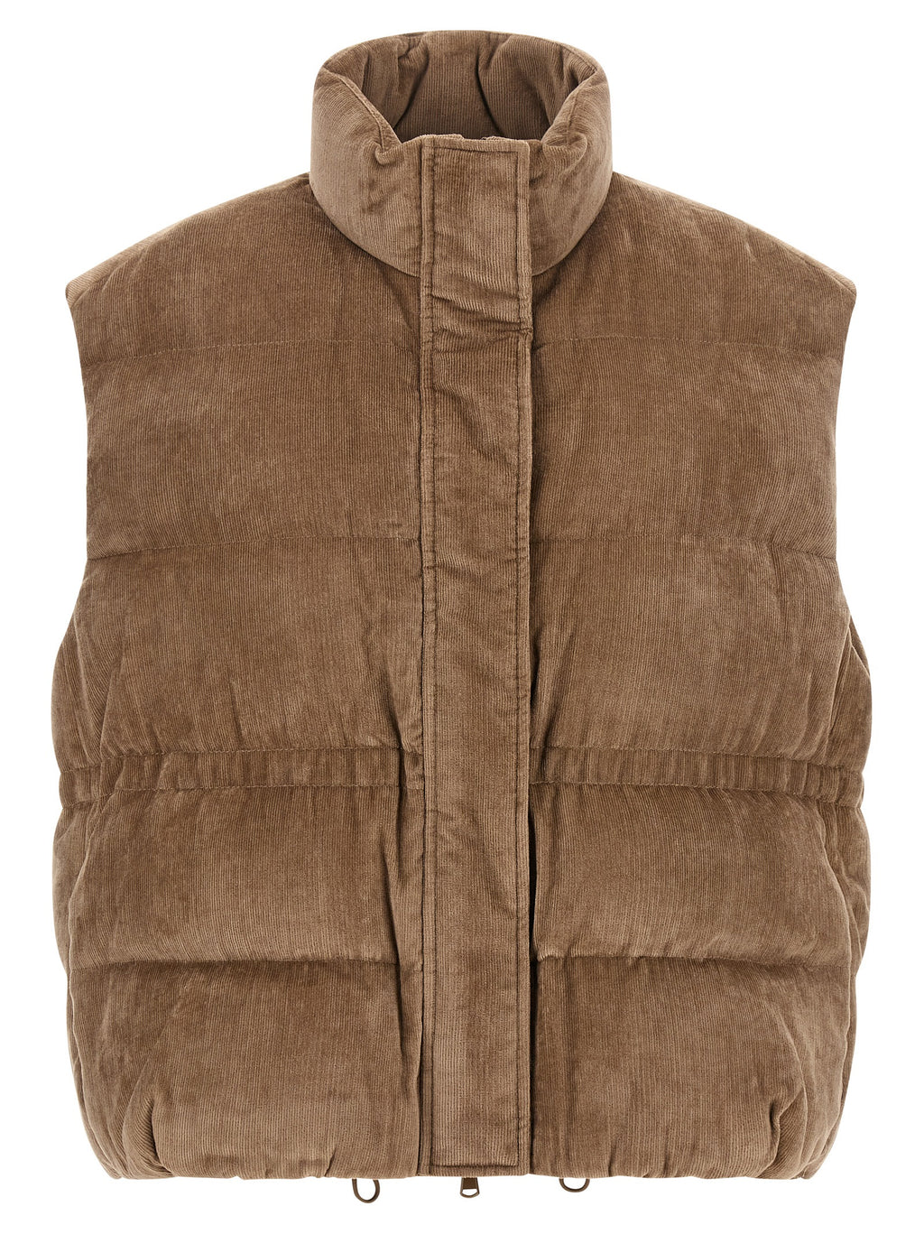 Beige Viscose Sleeveless Jacket
