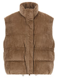 Beige Viscose Sleeveless Jacket