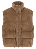 Beige Viscose Sleeveless Jacket