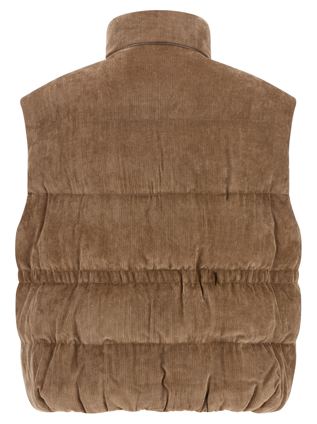 Beige Viscose Sleeveless Jacket