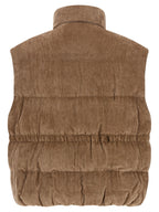 Beige Viscose Sleeveless Jacket