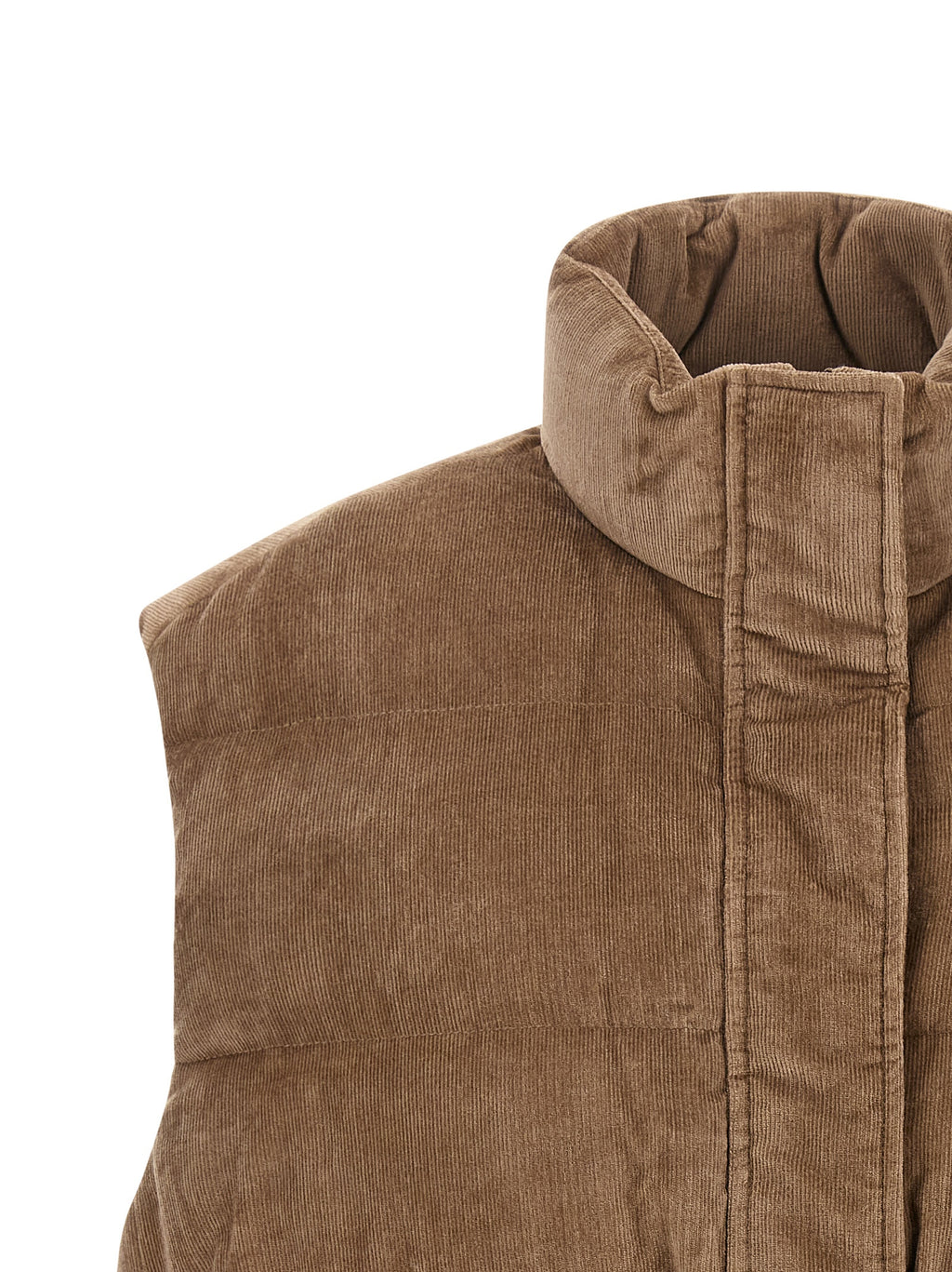 Beige Viscose Sleeveless Jacket