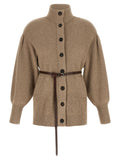 Beige Virgin Wool Cardigan