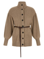Beige Virgin Wool Cardigan