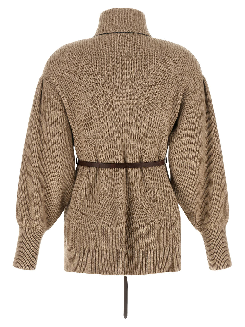 Beige Virgin Wool Cardigan