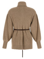 Beige Virgin Wool Cardigan