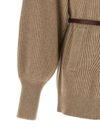Beige Virgin Wool Cardigan