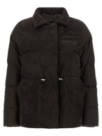 Brown Polyamide Full-Length Jacket