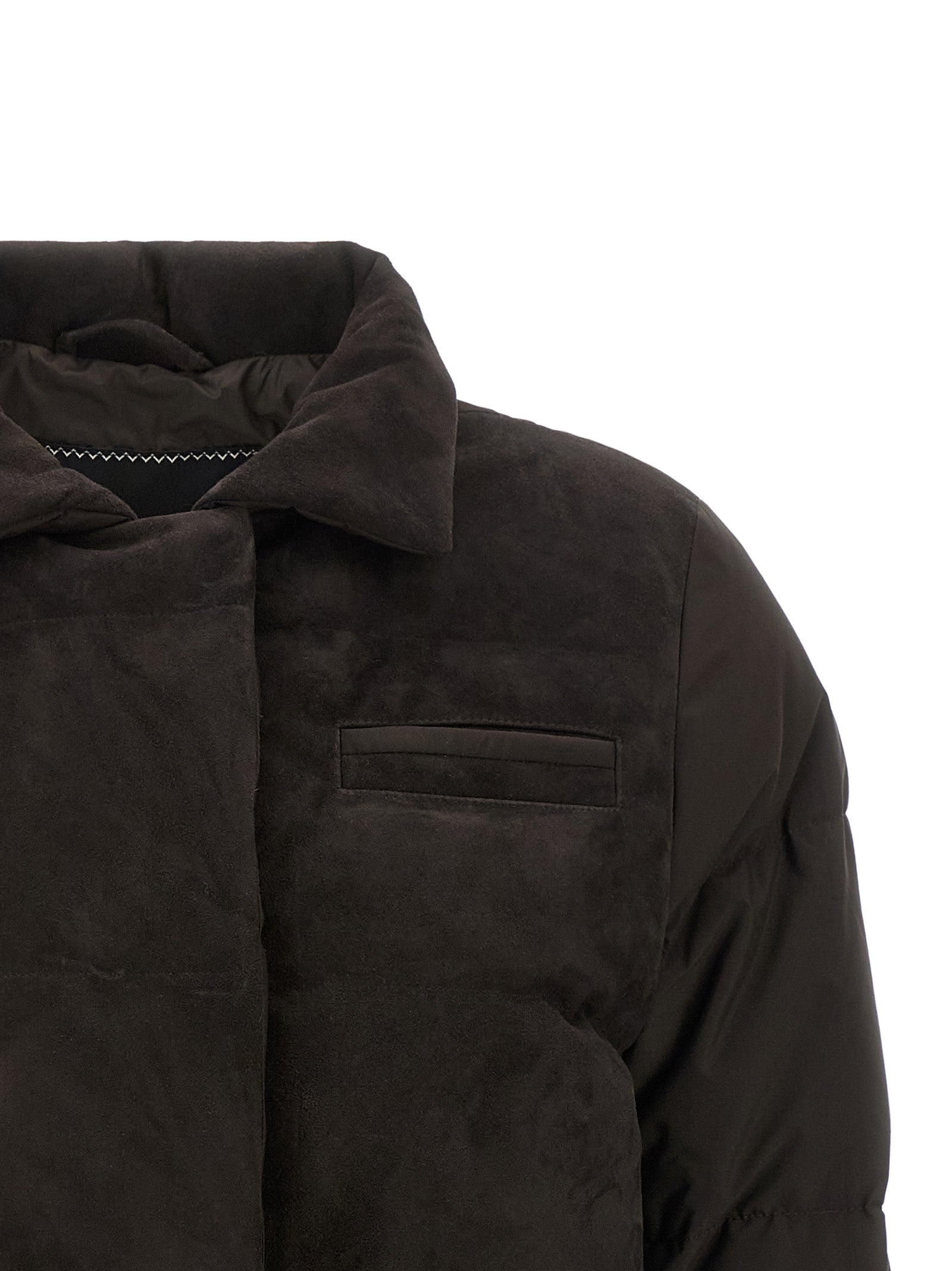 Brown Polyamide Full-Length Jacket