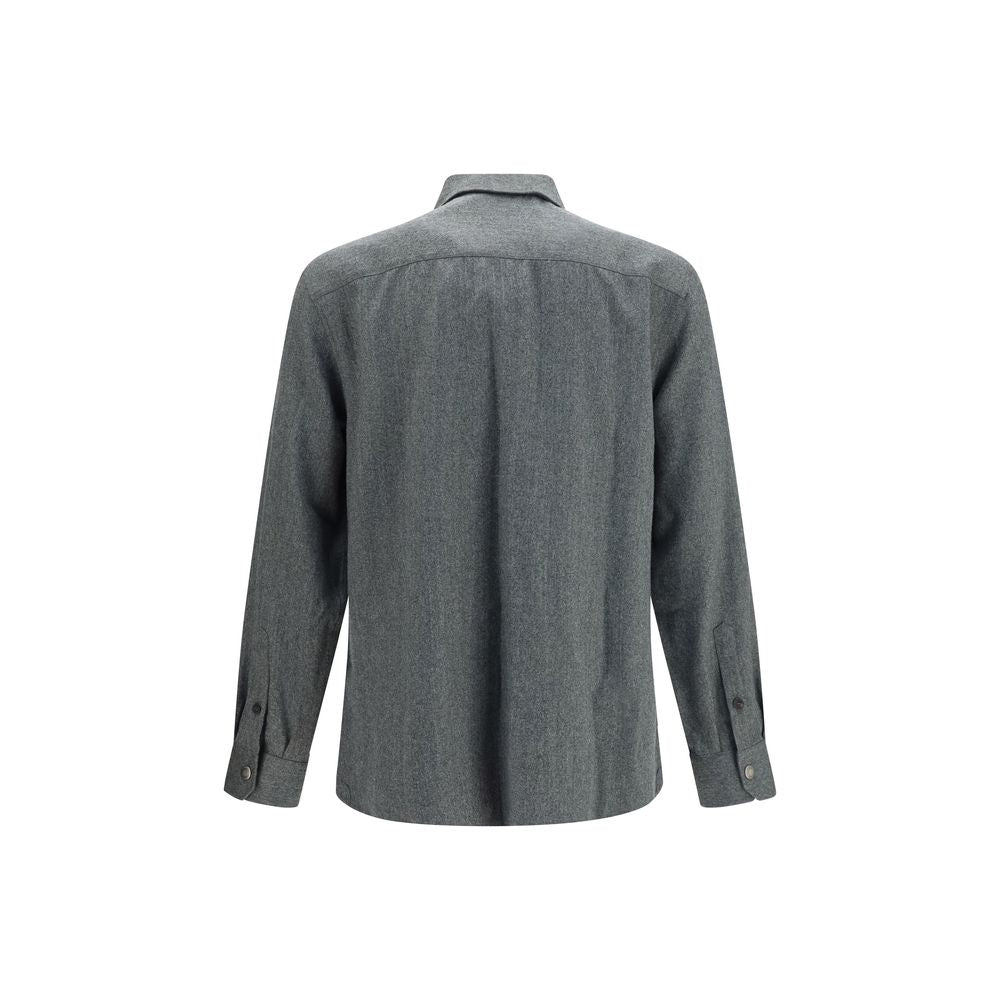 Gray Wool Oves Aries Dress Shirt