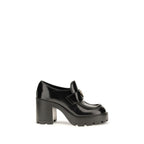 Black Calf Leather Bos Taurus Platform Loafers