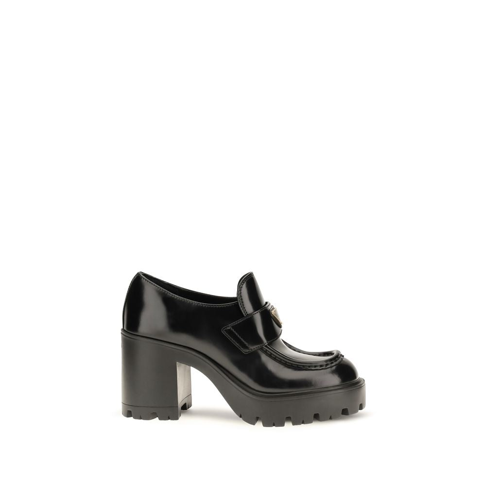 Black Calf Leather Bos Taurus Platform Loafers