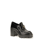 Black Calf Leather Bos Taurus Platform Loafers