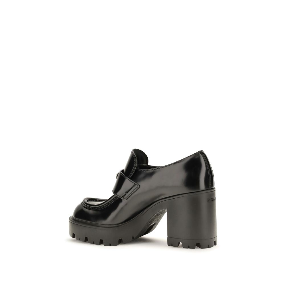 Black Calf Leather Bos Taurus Platform Loafers