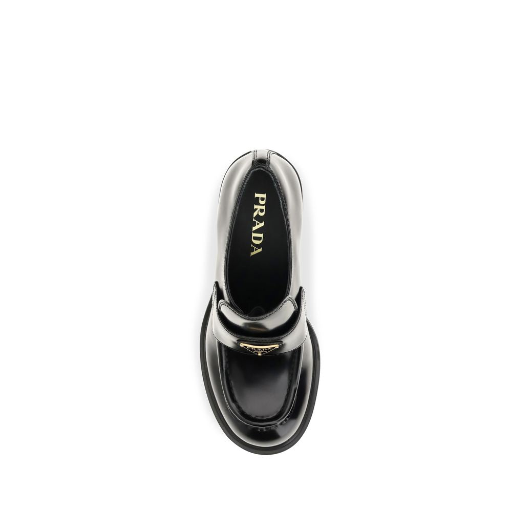 Black Calf Leather Bos Taurus Platform Loafers