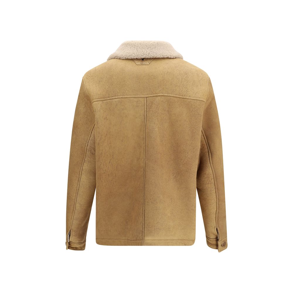 Brown Leather Full-Length Jacket
