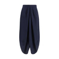 Blue Silk Long Skirt