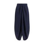 Blue Silk Long Skirt