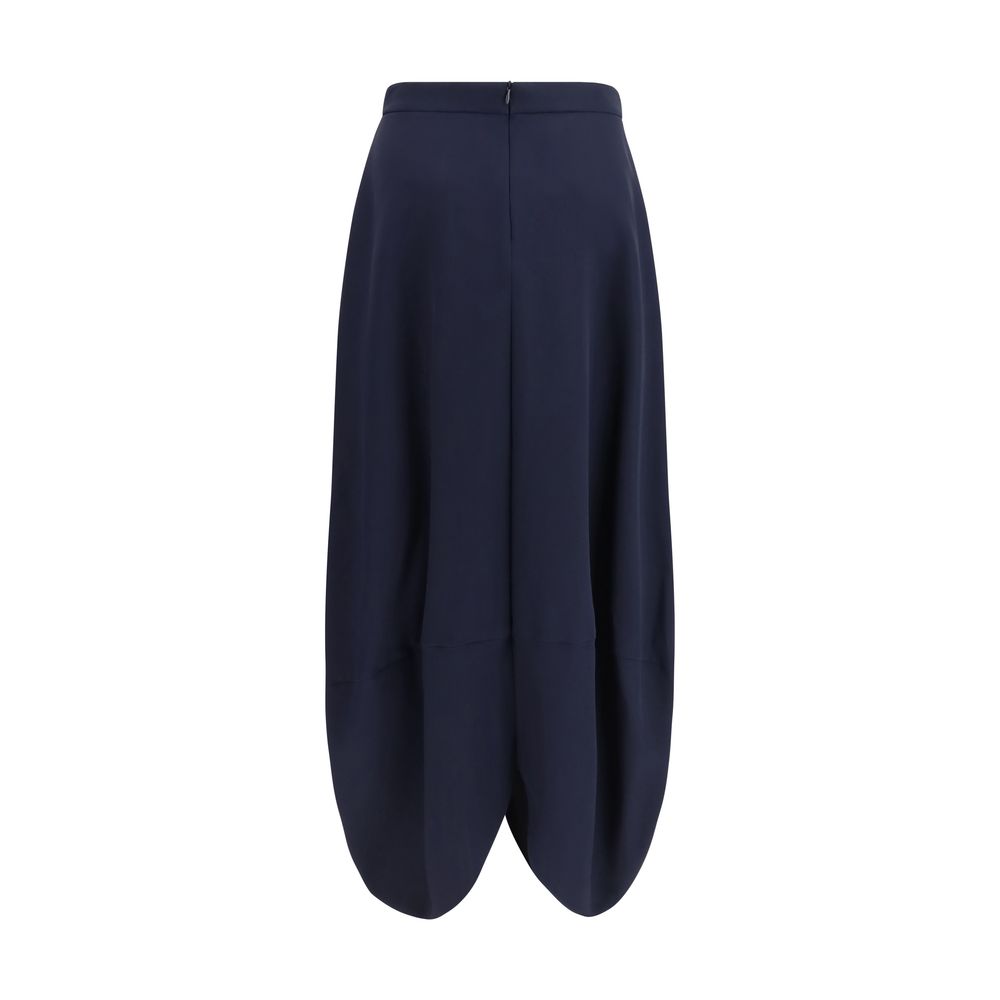 Blue Silk Long Skirt