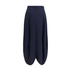 Blue Silk Long Skirt