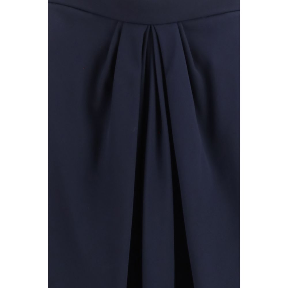 Blue Silk Long Skirt