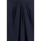 Blue Silk Long Skirt